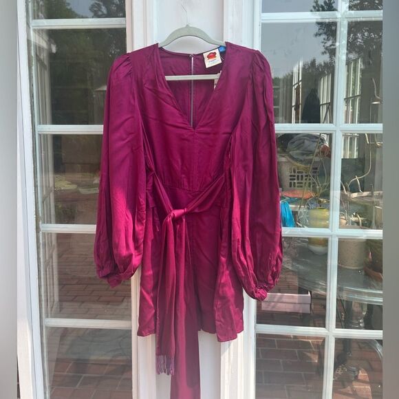 FARM Rio Anthropologie Beaded Bell Sleeve Romper NWT - Picture 6 of 13